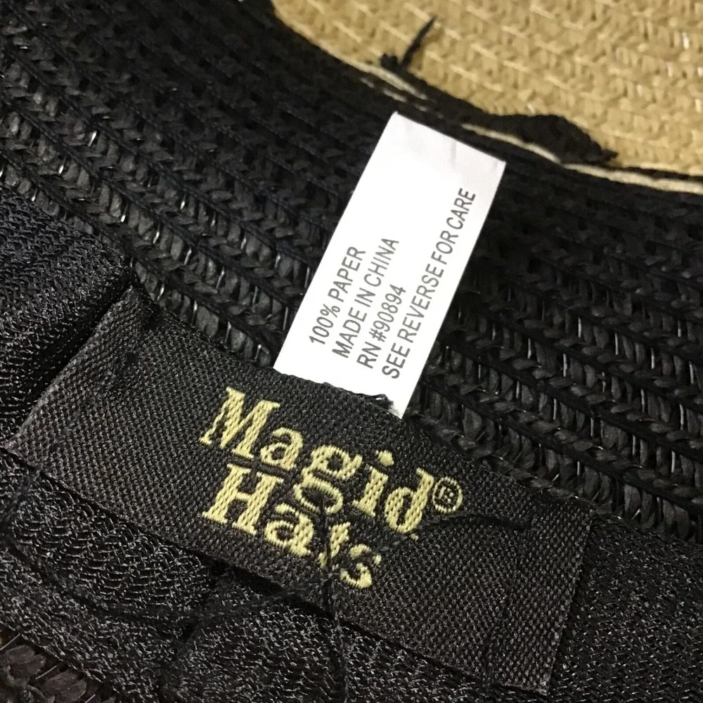 Magid Sun Hat Womens One Size 100%‎ Woven Paper Wide Brim With Bow
